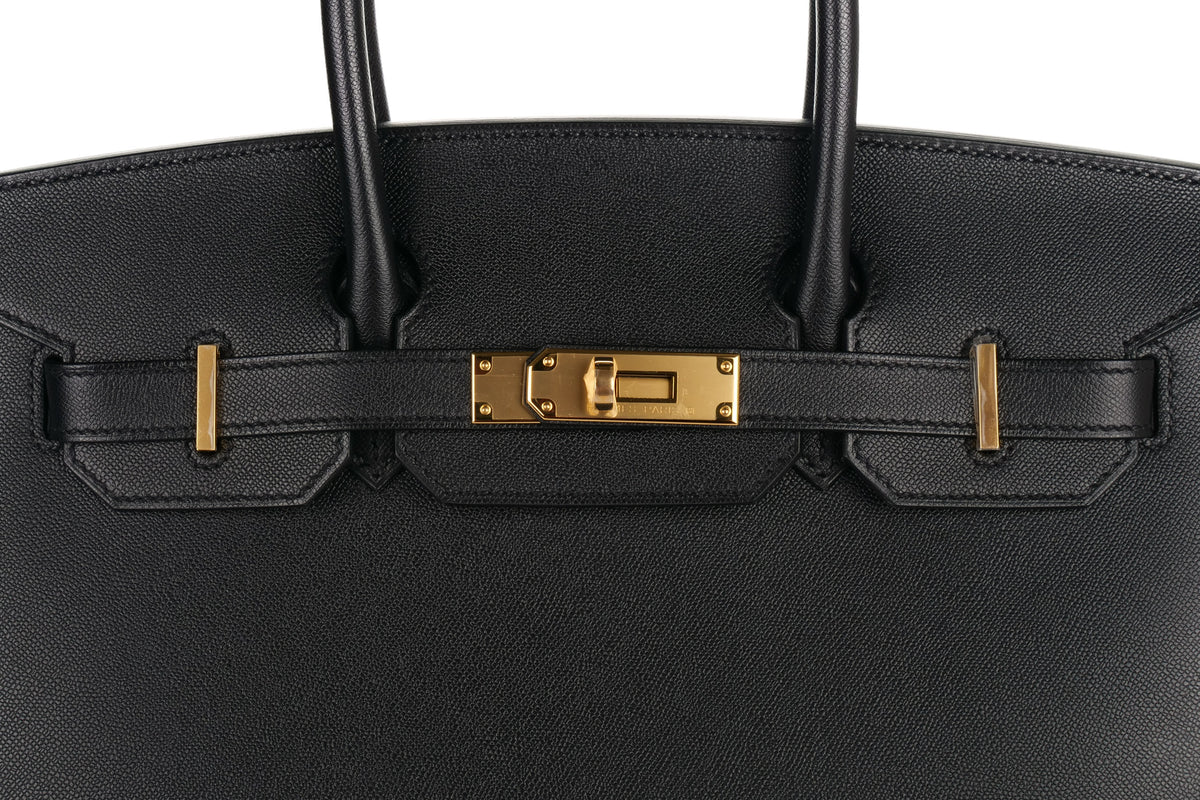 Hermès Birkin 30 Noir Madame Sellier Gold Hardware - view 7
