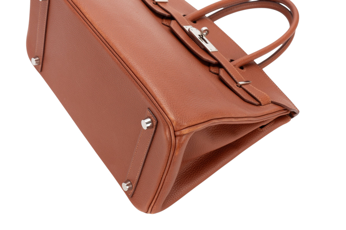Hermès Birkin 30 Noisette Vachette Ardennes Palladium Hardware - view 12