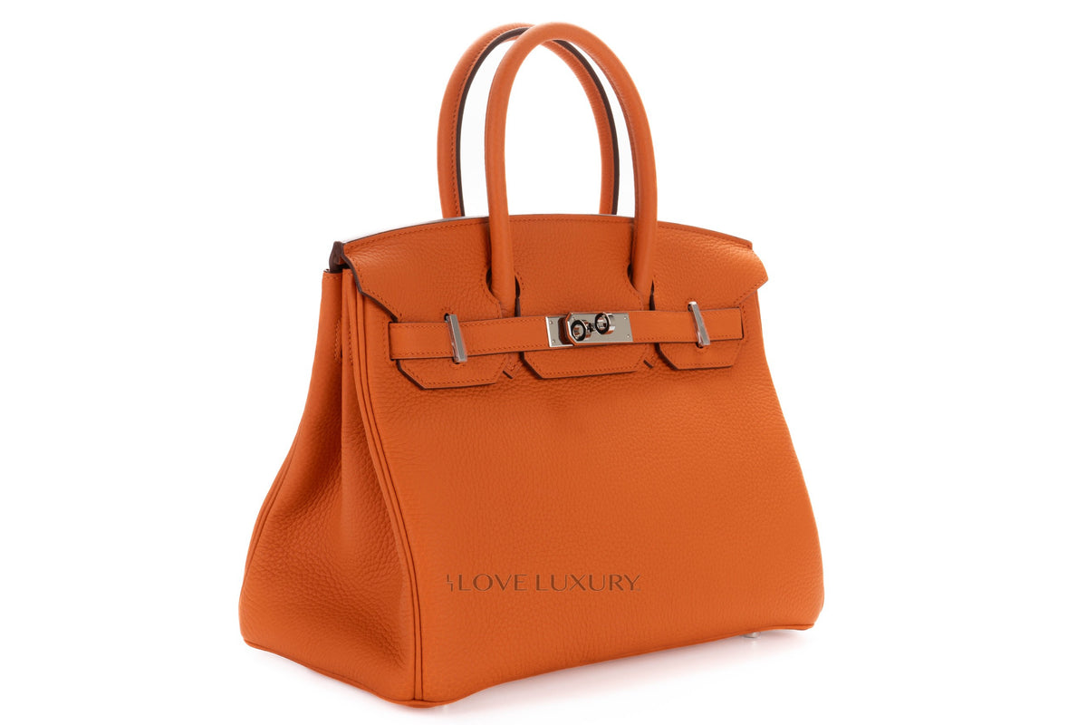 Hermès Birkin 30 Orange Clemence Palladium Hardware - view 2