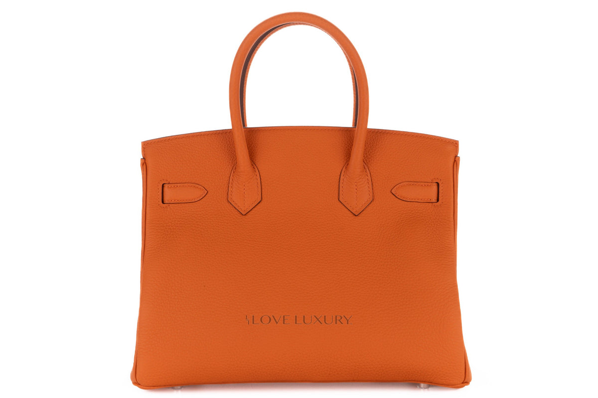 Hermès Birkin 30 Orange Clemence Palladium Hardware - view 3
