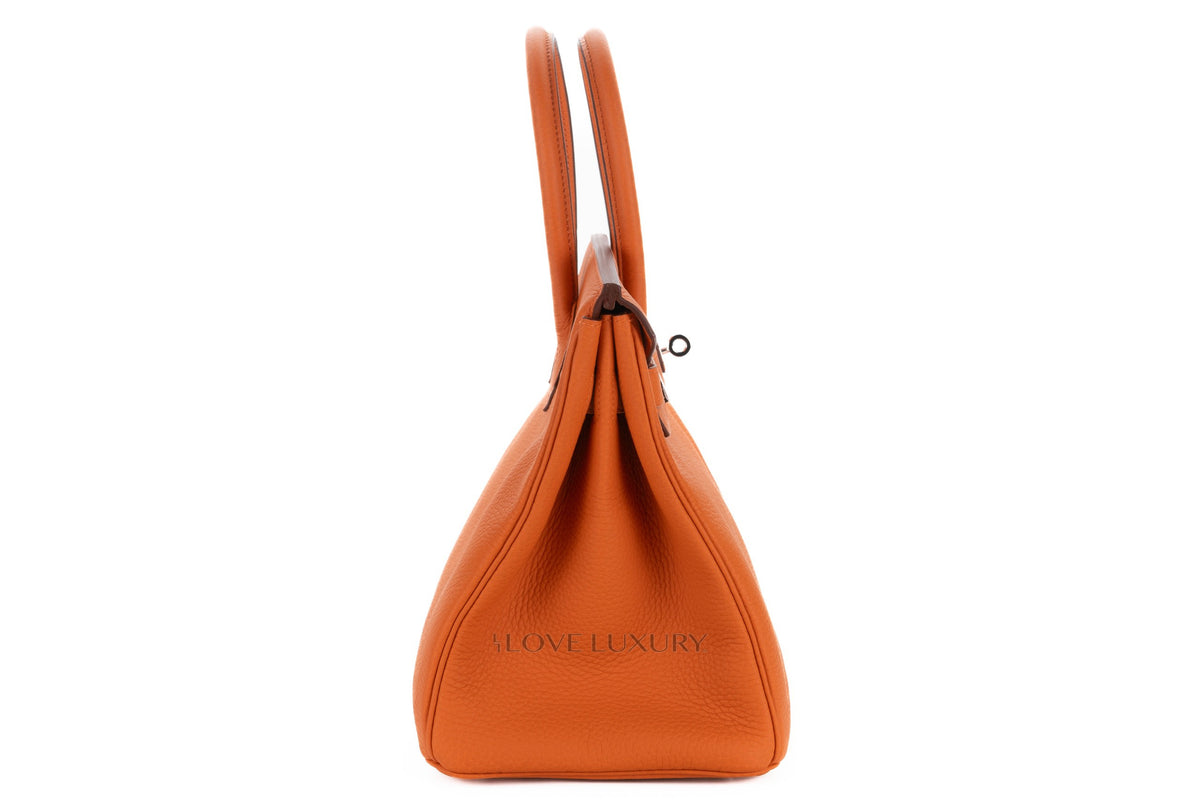 Hermès Birkin 30 Orange Clemence Palladium Hardware - view 5