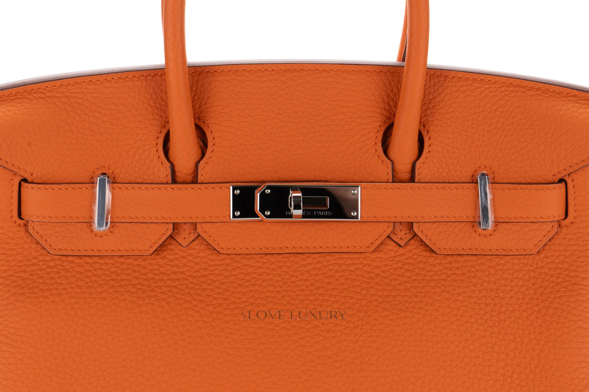Hermès Birkin 30 Orange Clemence Palladium Hardware - view 7