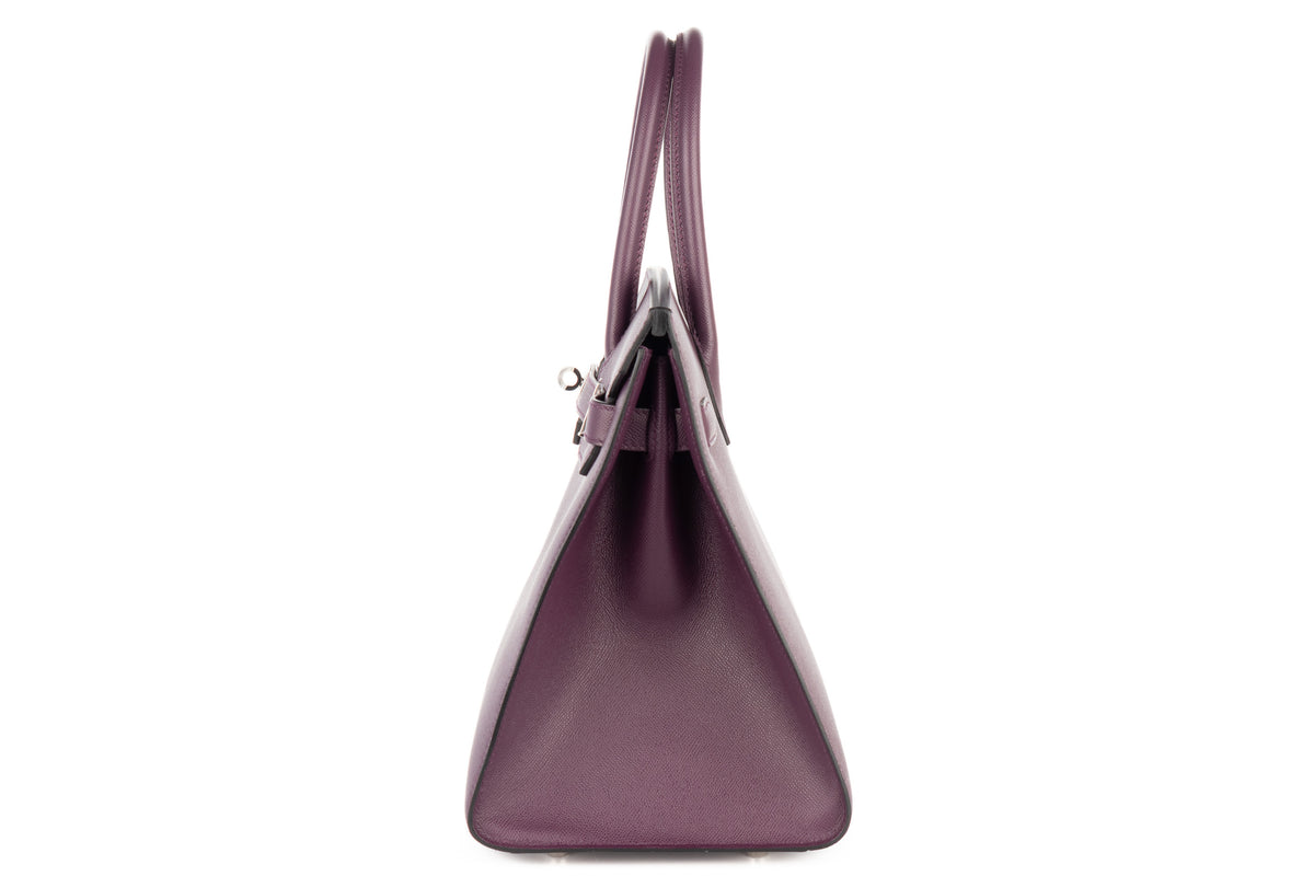 Hermès Birkin 30 Raisin Madame Sellier Palladium Hardware - view 4