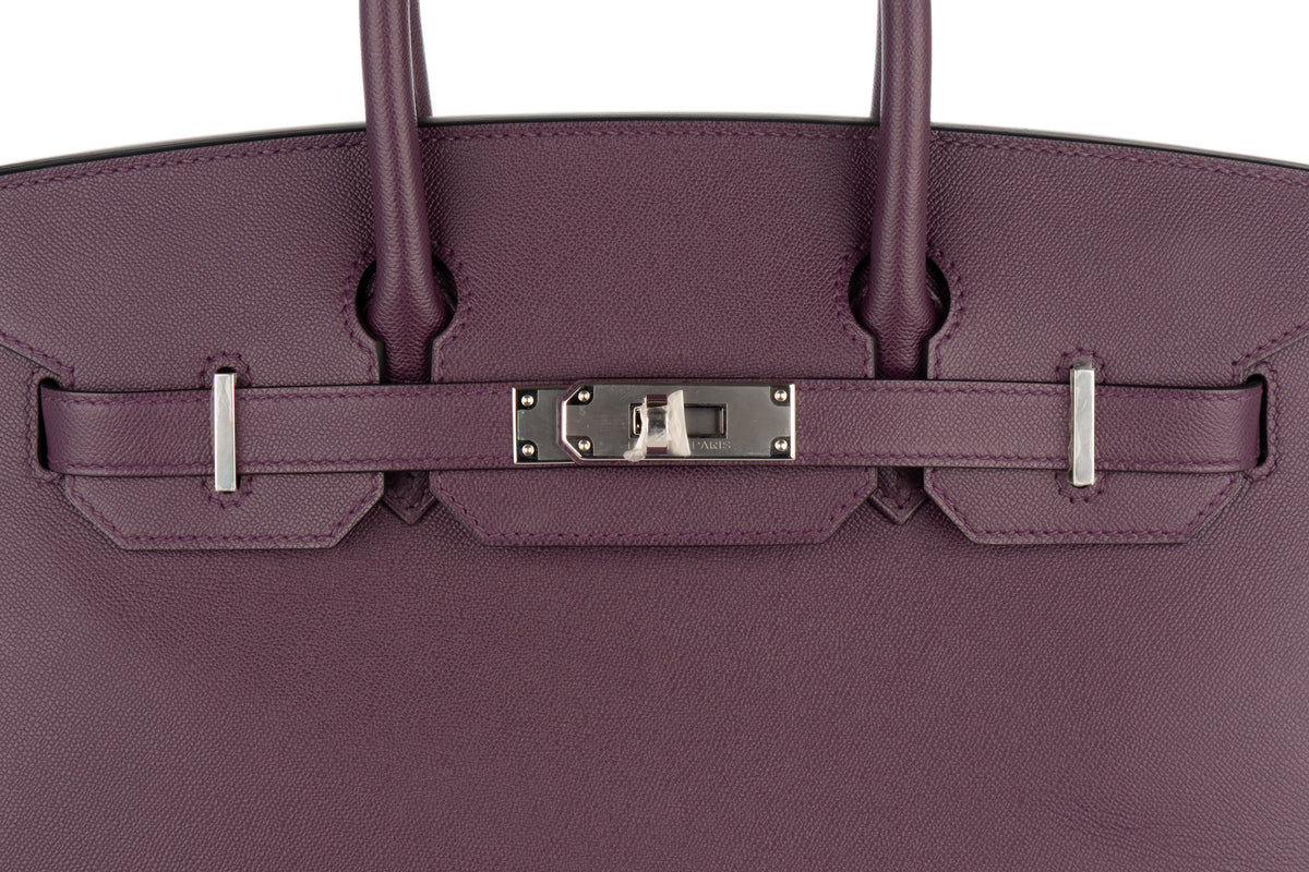 Hermès Birkin 30 Raisin Madame Sellier Palladium Hardware - view 7