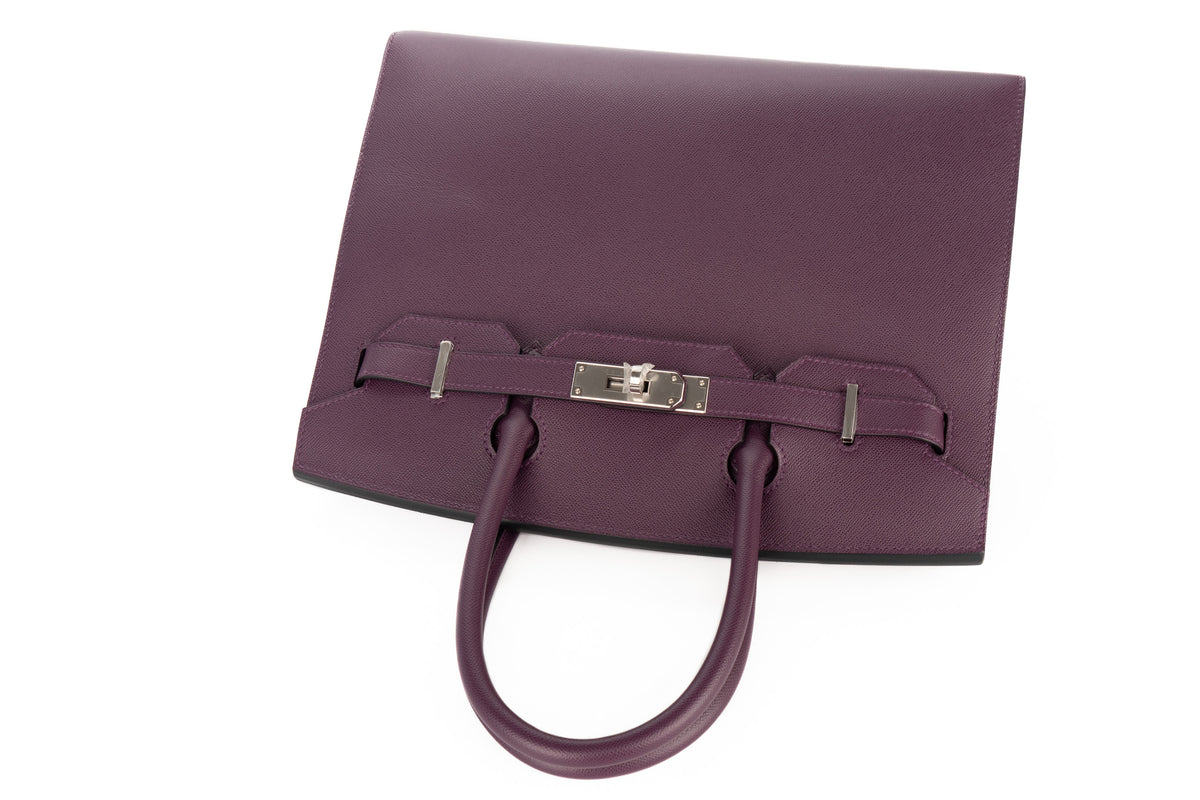 Hermès Birkin 30 Raisin Madame Sellier Palladium Hardware - view 8