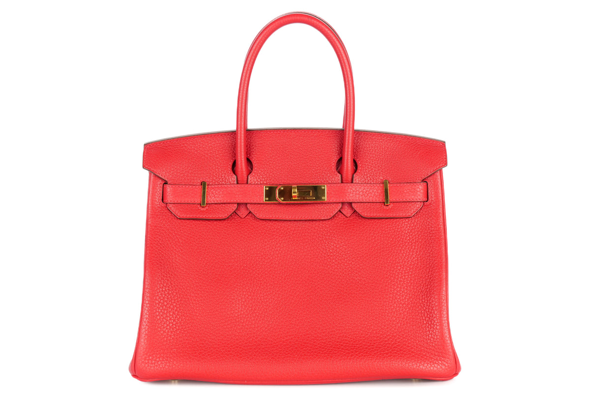 Hermès Birkin 30 Rouge Casaque Clemence Gold Hardware - view 1