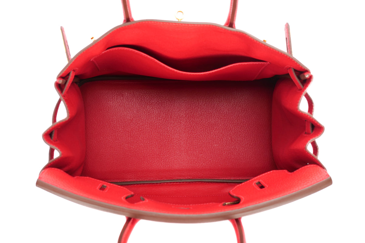 Hermès Birkin 30 Rouge Casaque Clemence Gold Hardware - view 10