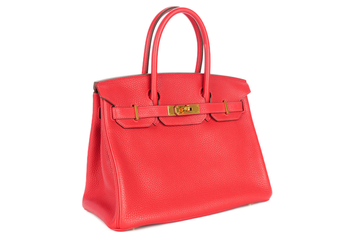 Hermès Birkin 30 Rouge Casaque Clemence Gold Hardware - view 2
