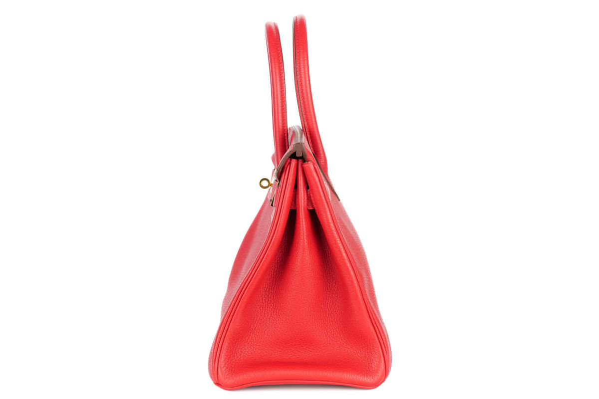 Hermès Birkin 30 Rouge Casaque Clemence Gold Hardware - view 4