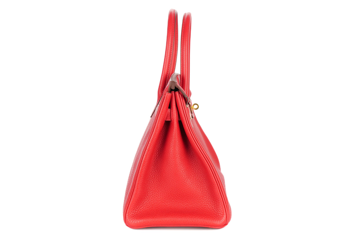 Hermès Birkin 30 Rouge Casaque Clemence Gold Hardware - view 5