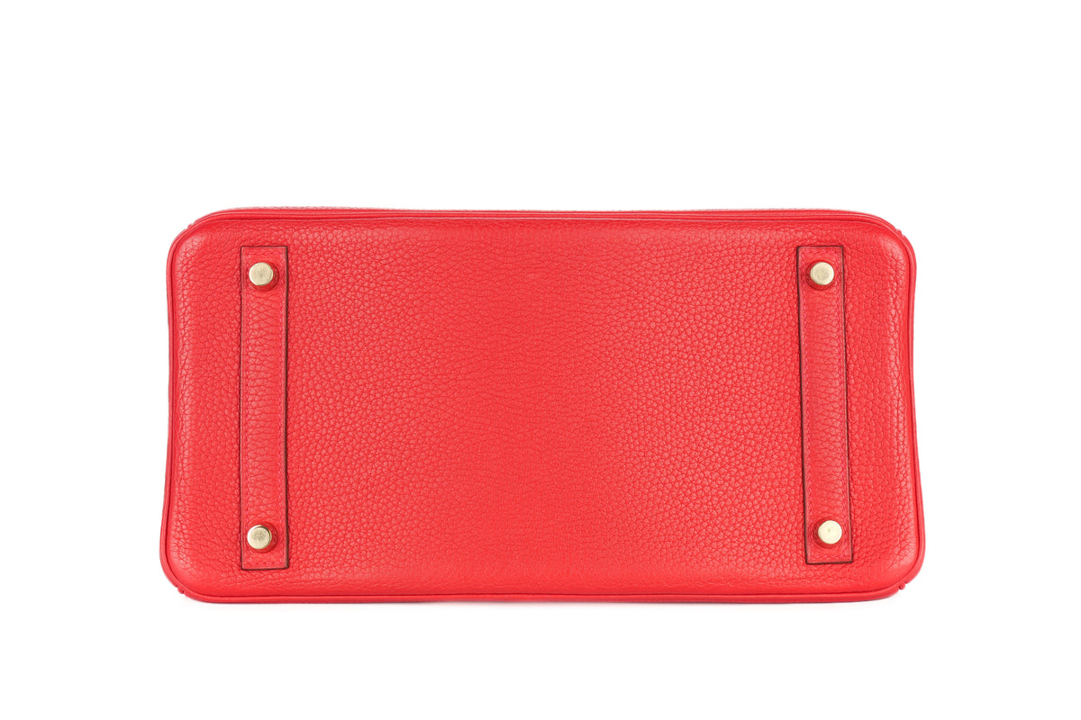 Hermès Birkin 30 Rouge Casaque Clemence Gold Hardware - view 6