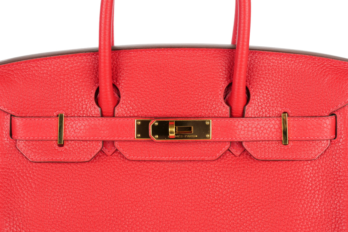Hermès Birkin 30 Rouge Casaque Clemence Gold Hardware - view 7