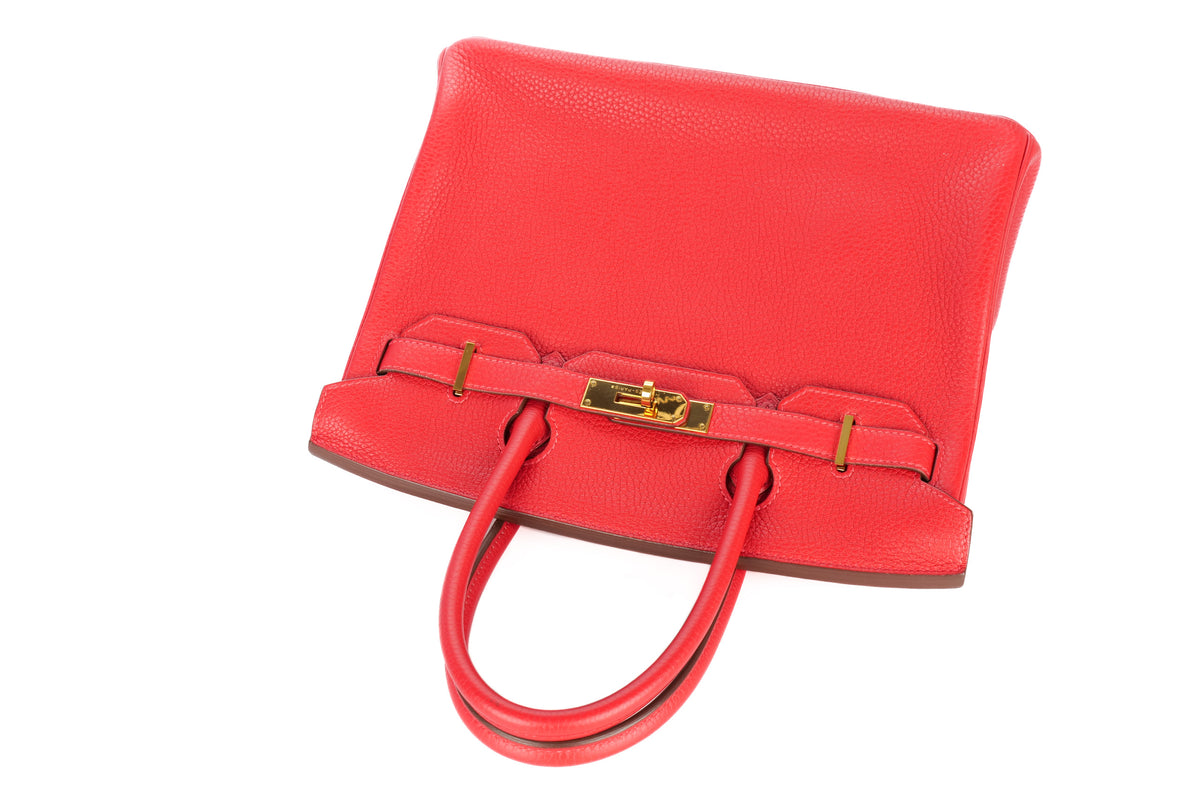Hermès Birkin 30 Rouge Casaque Clemence Gold Hardware - view 8