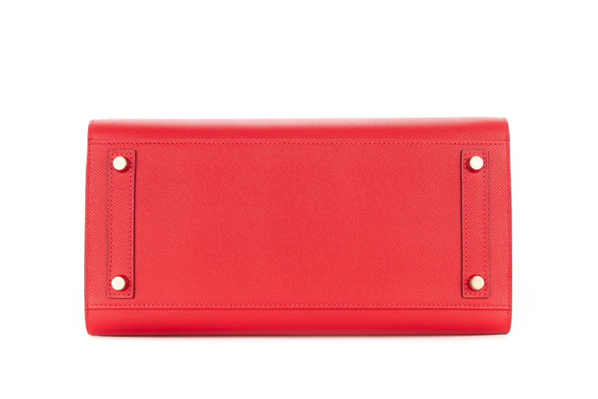 Hermès Birkin 30 Rouge Casaque Verso Bleu de Malte Epsom Sellier Rose Gold Hardware - view 6