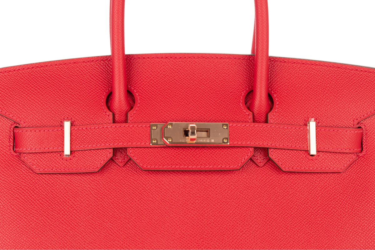 Hermès Birkin 30 Rouge Casaque Verso Bleu de Malte Epsom Sellier Rose Gold Hardware - view 7