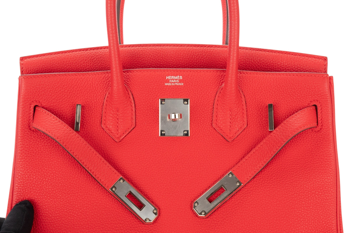 Hermès Birkin 30 Rouge Tomate Togo Palladium Hardware - view 10