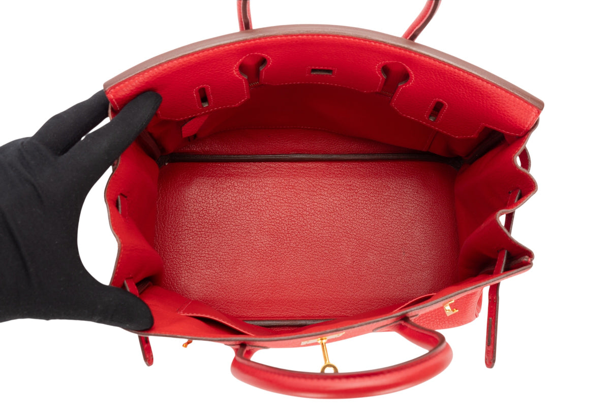Hermès Birkin 30 Rouge Vif Clemence Gold Hardware - view 10