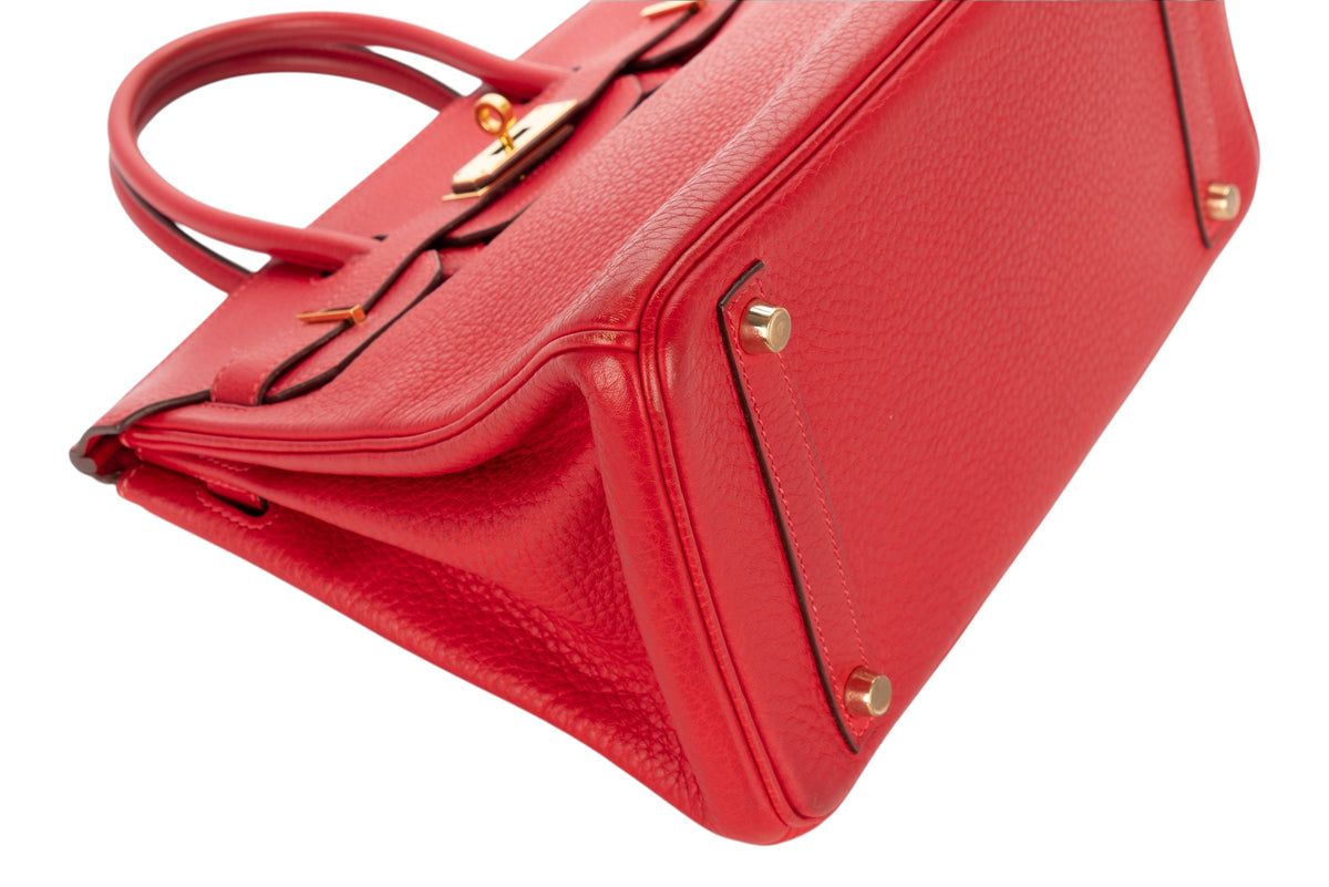 Hermès Birkin 30 Rouge Vif Clemence Gold Hardware - view 11