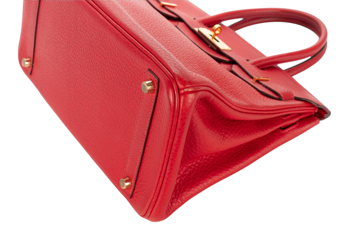 Hermès Birkin 30 Rouge Vif Clemence Gold Hardware - view 12