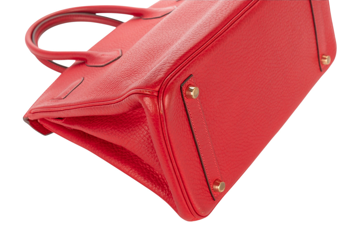 Hermès Birkin 30 Rouge Vif Clemence Gold Hardware - view 13