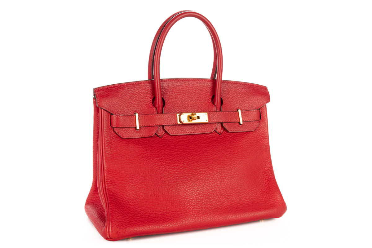 Hermès Birkin 30 Rouge Vif Clemence Gold Hardware - view 2