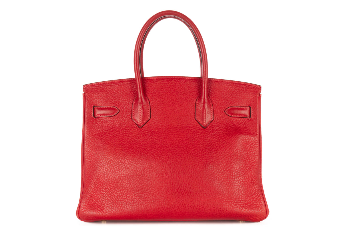 Hermès Birkin 30 Rouge Vif Clemence Gold Hardware - view 3