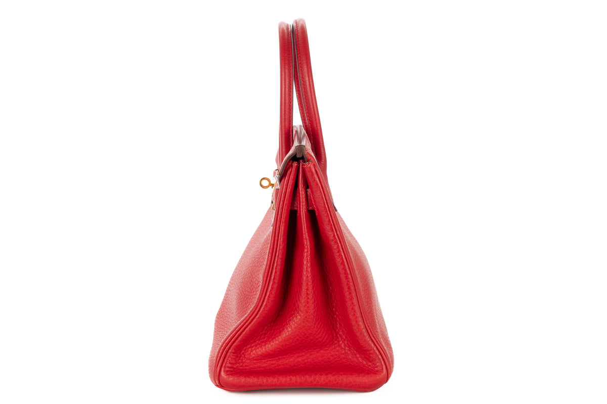 Hermès Birkin 30 Rouge Vif Clemence Gold Hardware - view 4