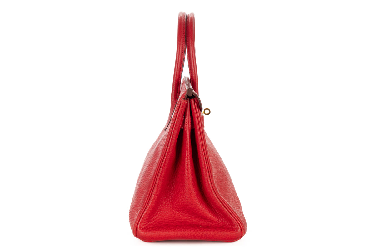 Hermès Birkin 30 Rouge Vif Clemence Gold Hardware - view 5
