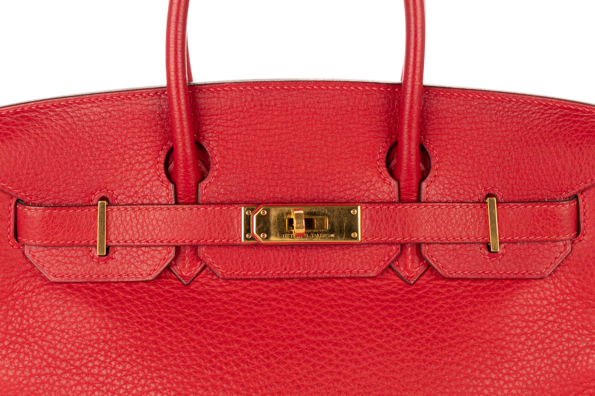 Hermès Birkin 30 Rouge Vif Clemence Gold Hardware - view 7
