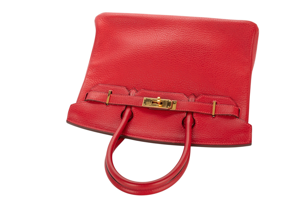 Hermès Birkin 30 Rouge Vif Clemence Gold Hardware - view 8