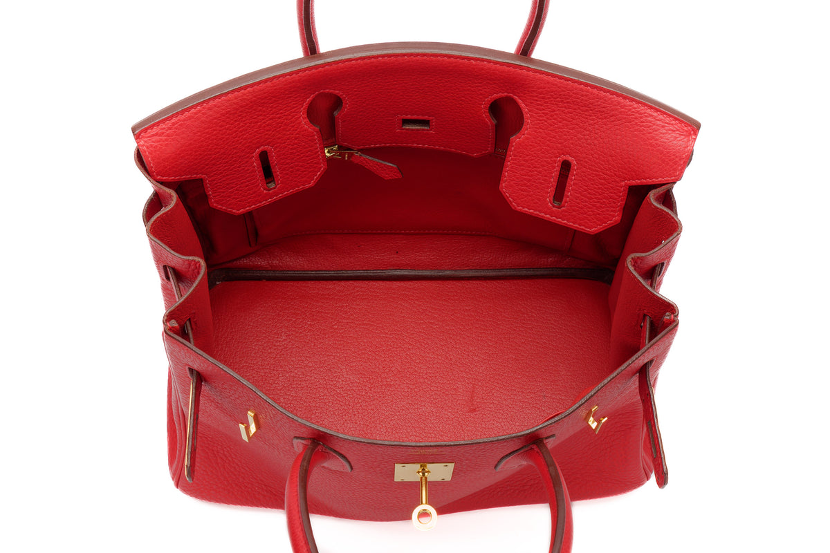 Hermès Birkin 30 Rouge Vif Togo Gold Hardware - view 10