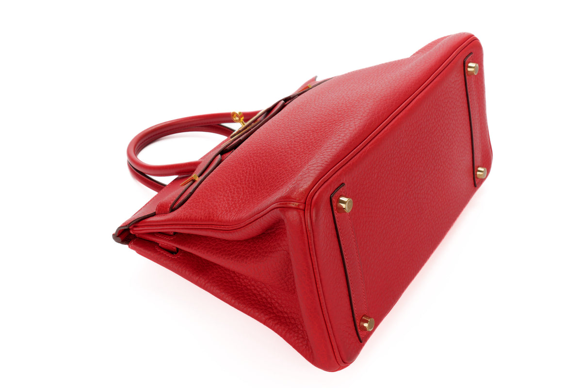 Hermès Birkin 30 Rouge Vif Togo Gold Hardware - view 11