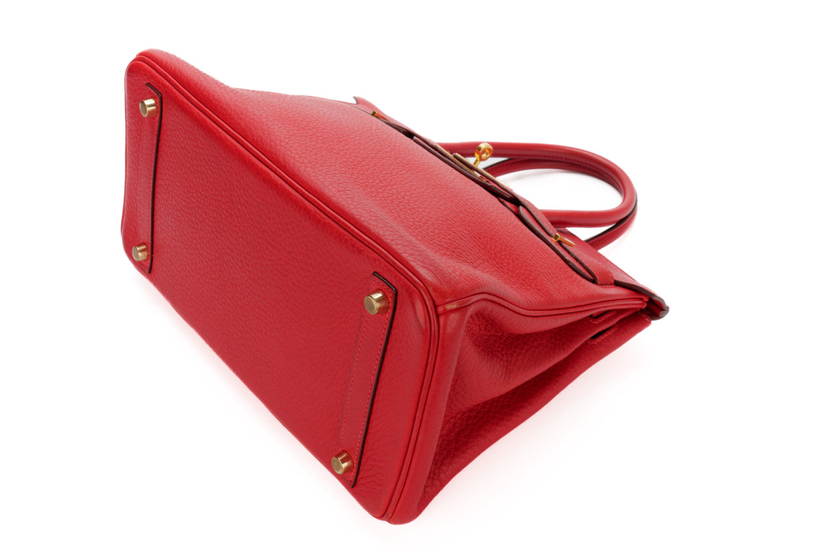 Hermès Birkin 30 Rouge Vif Togo Gold Hardware - view 12
