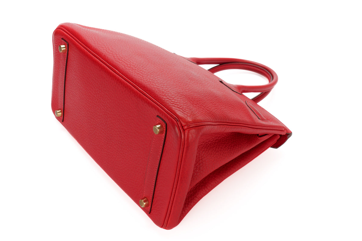 Hermès Birkin 30 Rouge Vif Togo Gold Hardware - view 14