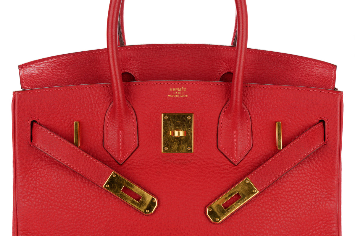 Hermès Birkin 30 Rouge Vif Togo Gold Hardware - view 8