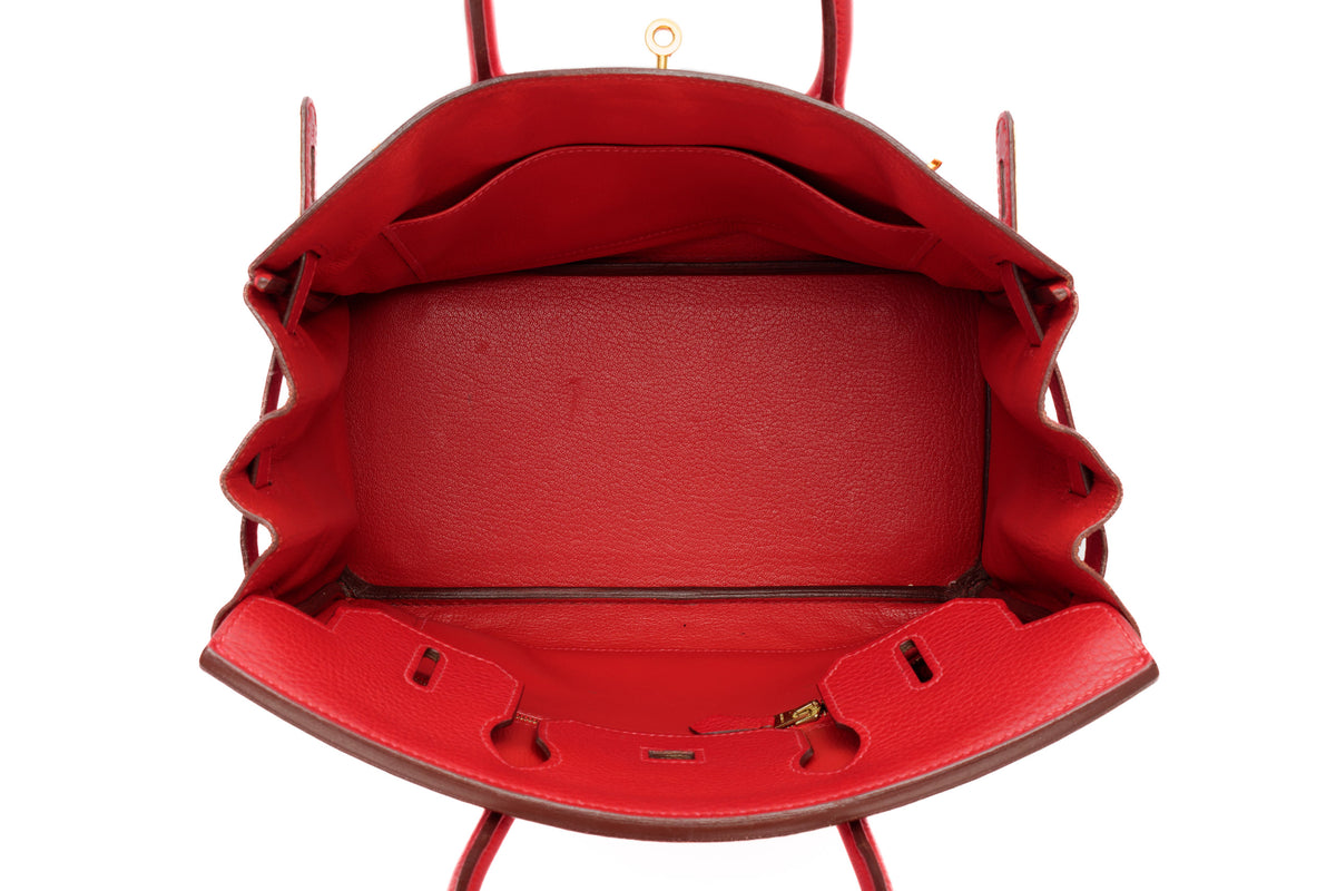 Hermès Birkin 30 Rouge Vif Togo Gold Hardware - view 9