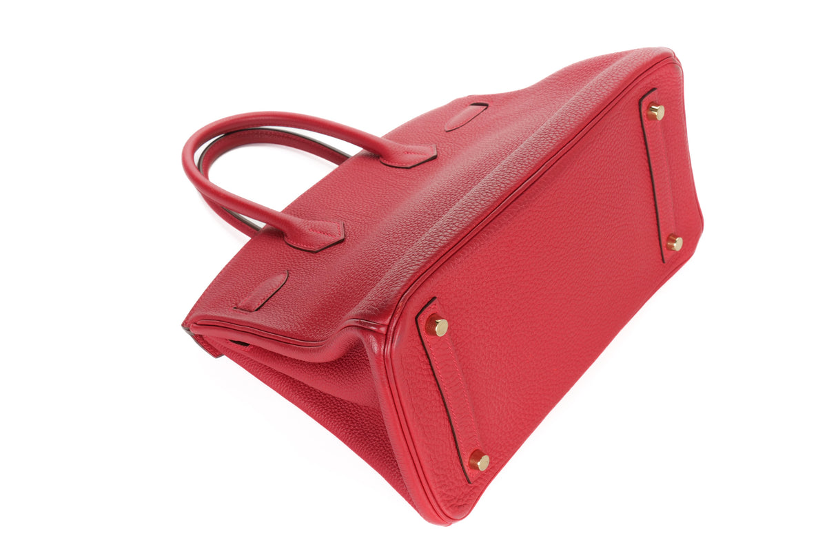 Hermès Birkin 30 Rouge Vif Togo Gold Hardware - view 11