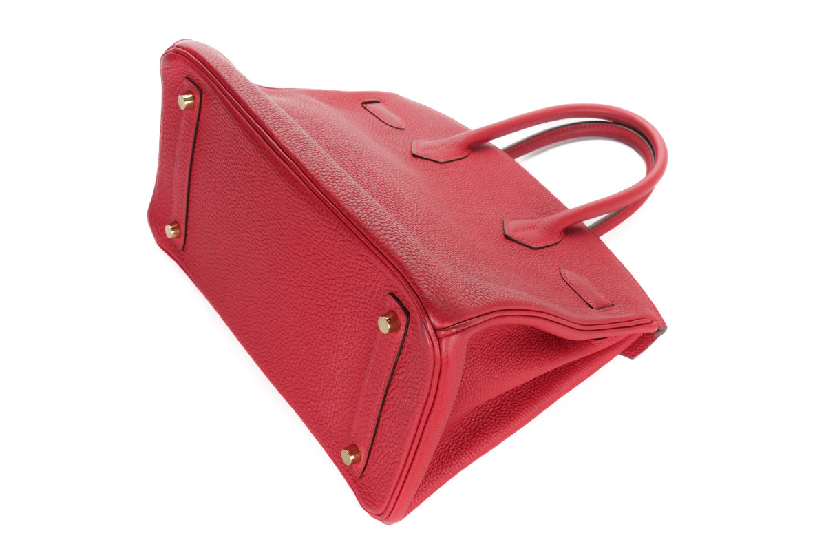 Hermès Birkin 30 Rouge Vif Togo Gold Hardware - view 12
