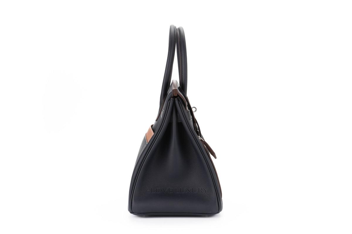 Hermès Birkin 30 ‘Colomartic' Bleu/Noir/Chai/Etoupe Swift Palladium Hardware - view 5