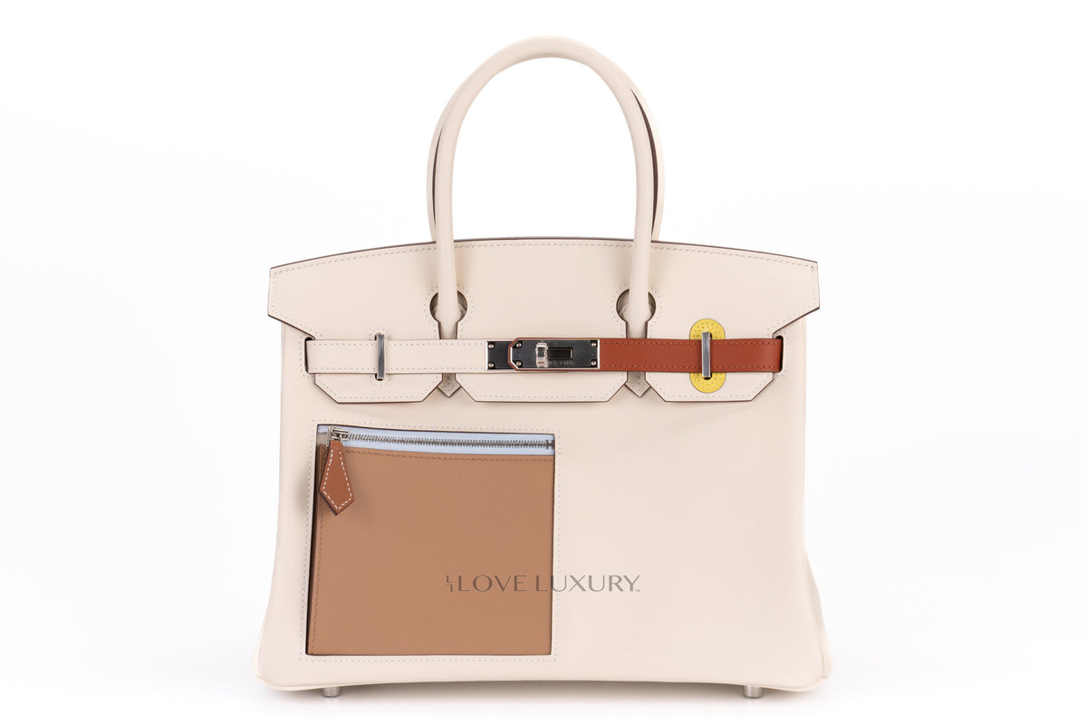 Hermès Birkin 30 ‘Colomartic' Nata/Cuivre/Lime/Mauve Sylvester/Blue brume/Gold/Chai Swift Palladium Hardware - view 1