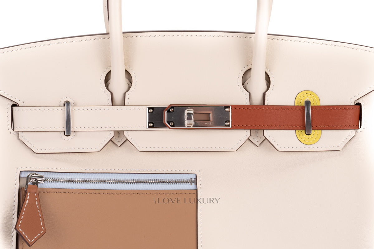 Hermès Birkin 30 ‘Colomartic' Nata/Cuivre/Lime/Mauve Sylvester/Blue brume/Gold/Chai Swift Palladium Hardware - view 7