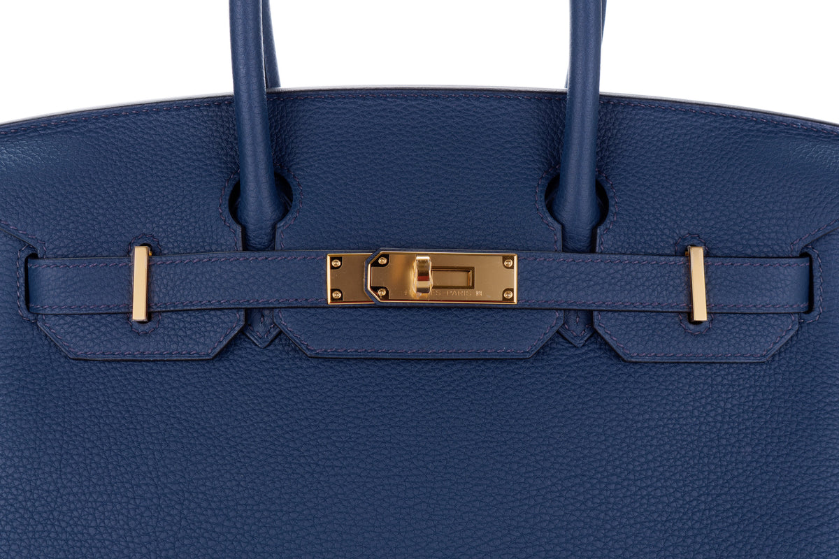 Hermès Birkin 30 Bleu De Prusse Togo Gold Hardware - view 7