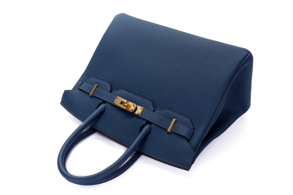 Hermès Birkin 30 Bleu De Prusse Togo Gold Hardware - view 8