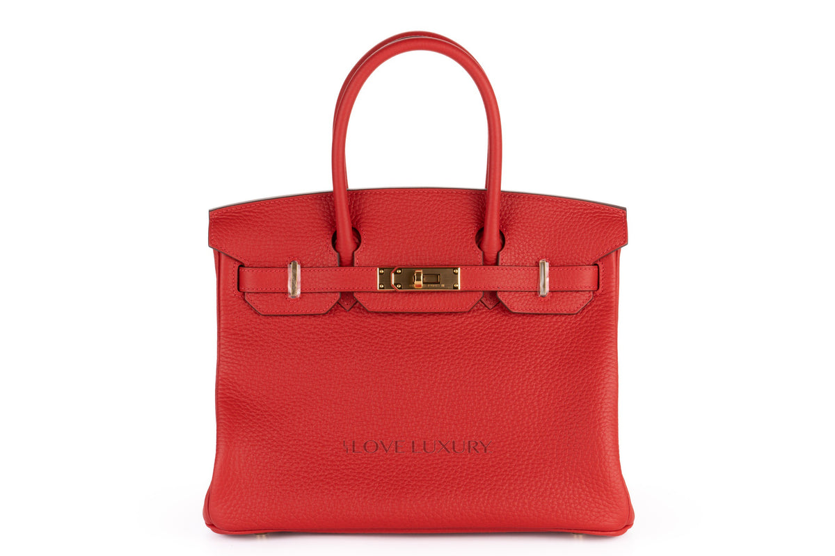 Hermès Birkin 30 Vermillion Clemence Gold Hardware - view 1