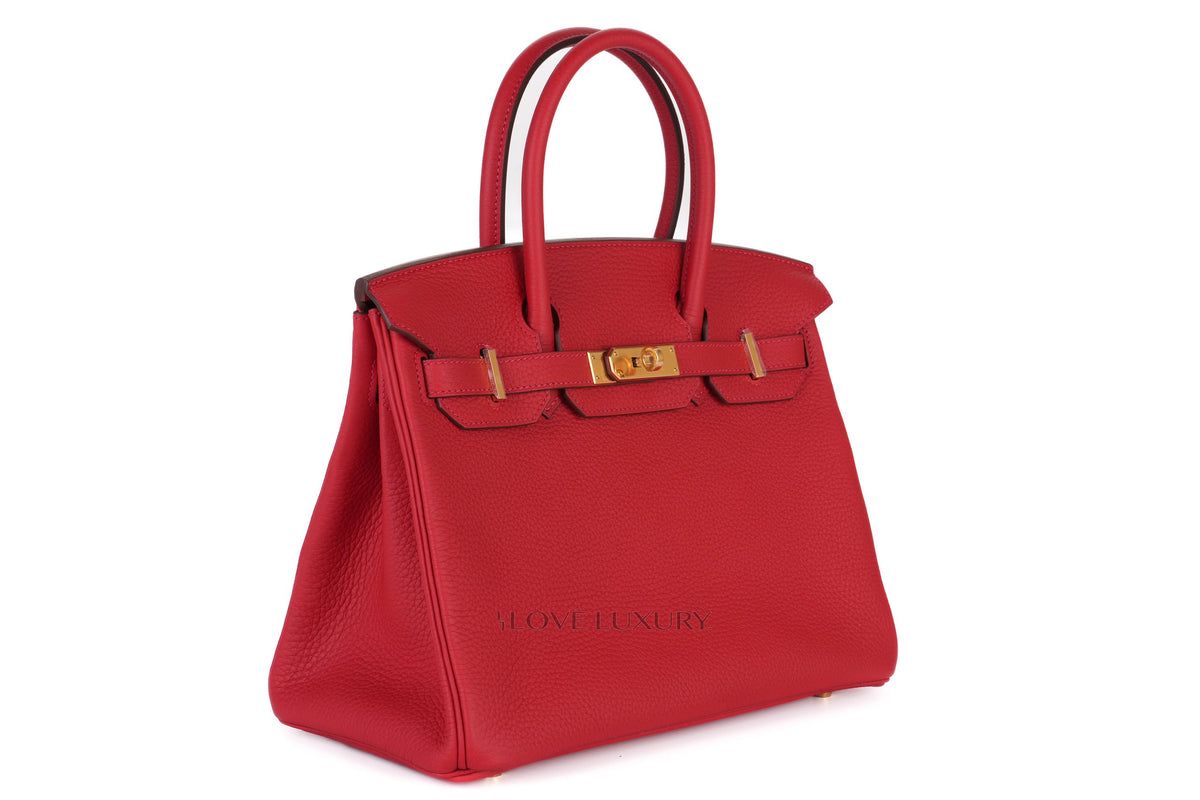 Hermès Birkin 30 Vermillion Clemence Gold Hardware - view 2