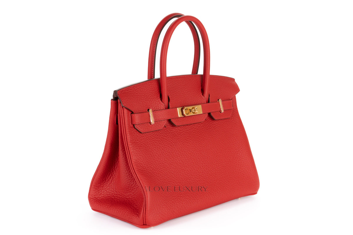 Hermès Birkin 30 Vermillion Clemence Gold Hardware - view 2