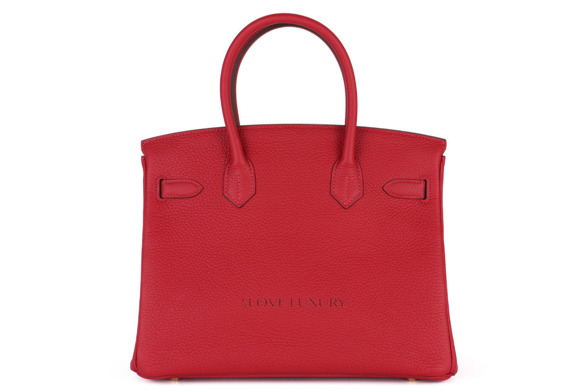 Hermès Birkin 30 Vermillion Clemence Gold Hardware - view 3
