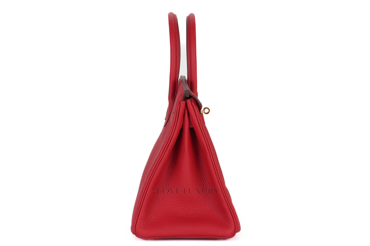Hermès Birkin 30 Vermillion Clemence Gold Hardware - view 5