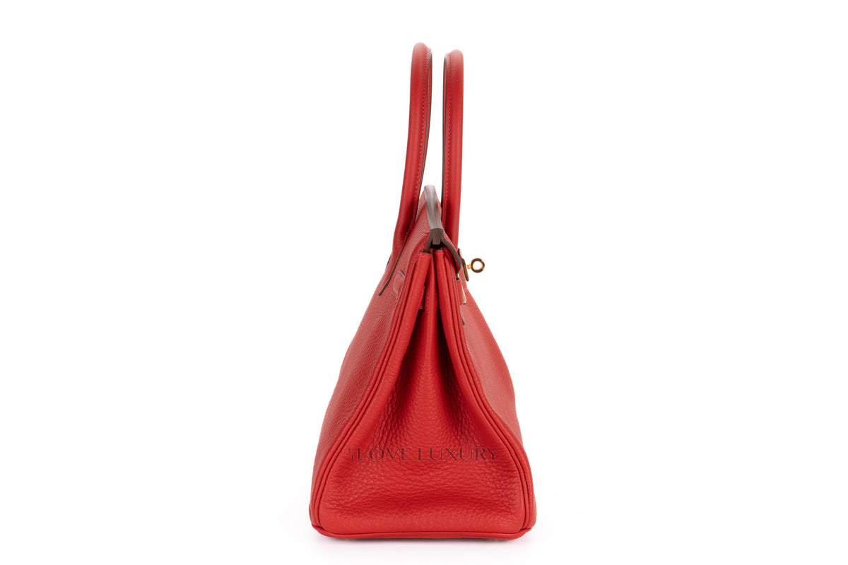 Hermès Birkin 30 Vermillion Clemence Gold Hardware - view 5
