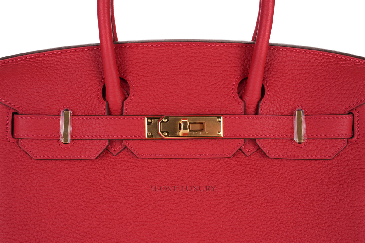 Hermès Birkin 30 Vermillion Clemence Gold Hardware - view 7